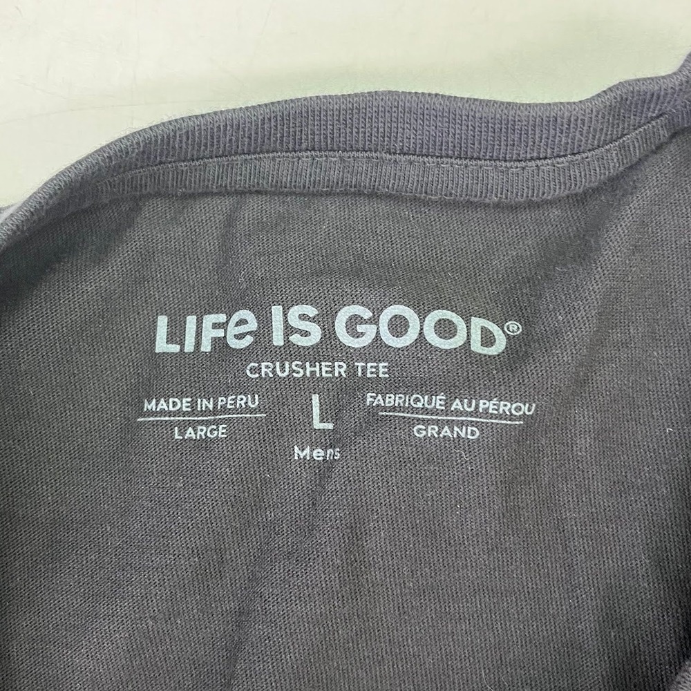 Life is Good Mens Gnome For The Holidays Crusher Tee Navy Blue Long Sleeve L - Picture 9 of 14